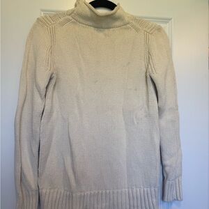 Women's Cream Turtleneck Sweater